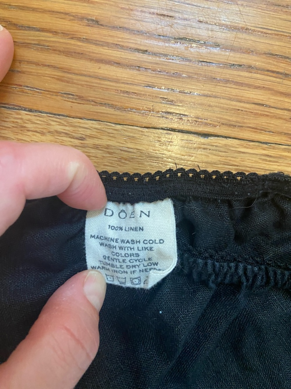 Doen Black Wide-Leg Linen Pants - Picture 3 of 4